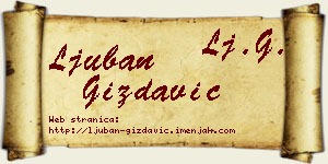 Ljuban Gizdavić vizit kartica